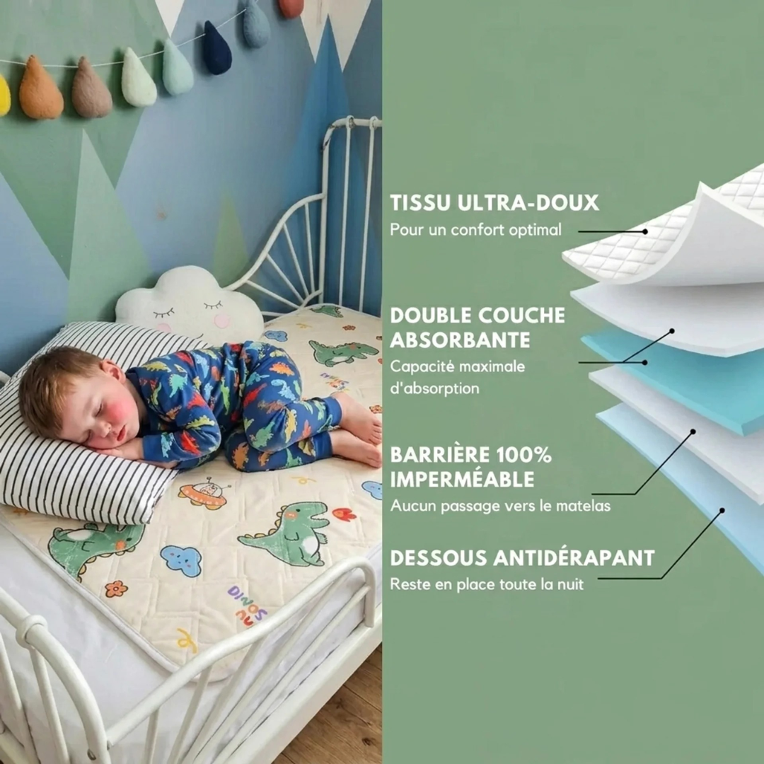 Protecție Impermeabilă Lavabilă Pentru Pătuțul Copilului | Model Dinozauri