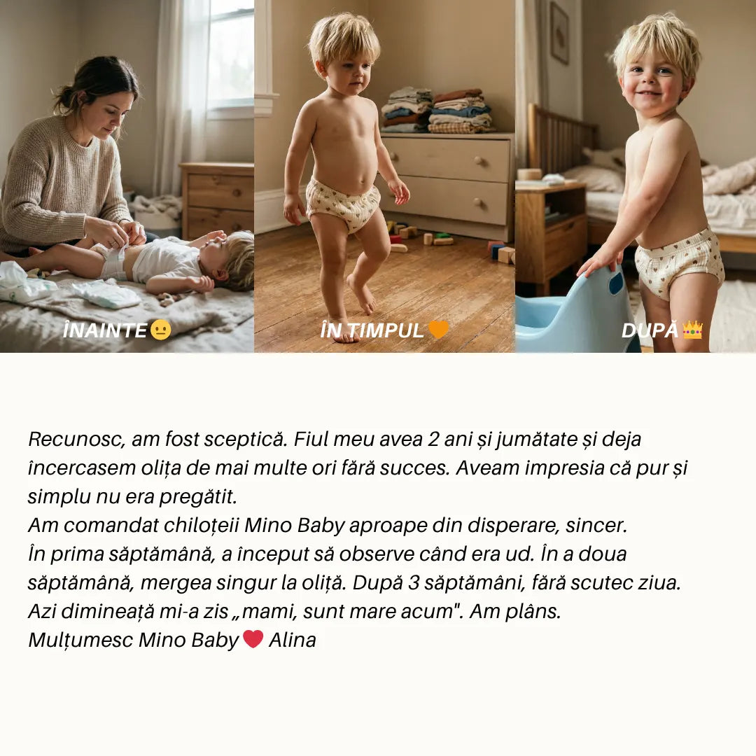 Chiloței de Antrenament - Curat la Oliță în 2-3 Săptămâni - 100% Bumbac Reutilizabil - Ușor de Îmbrăcat de la 18 Luni